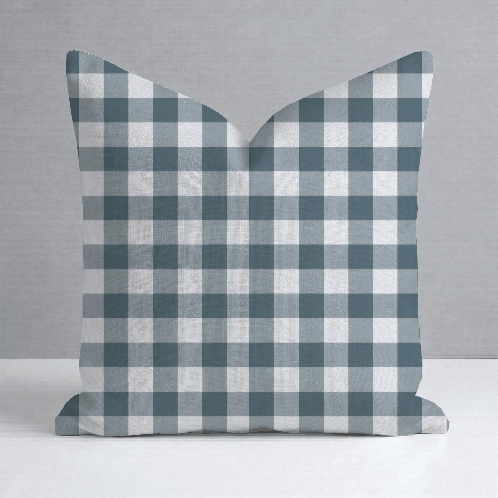 Pearl's Haven Teal Gingham Throw Pillow - Lemon Park