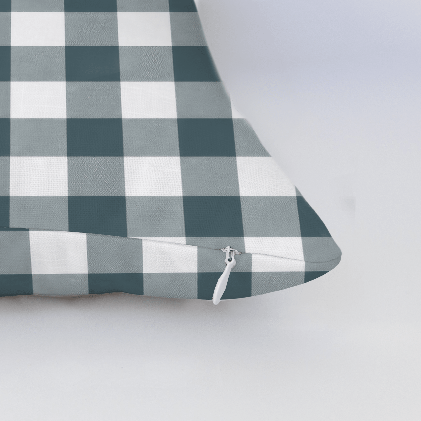 Pearl's Haven Teal Gingham Throw Pillow - Lemon Park