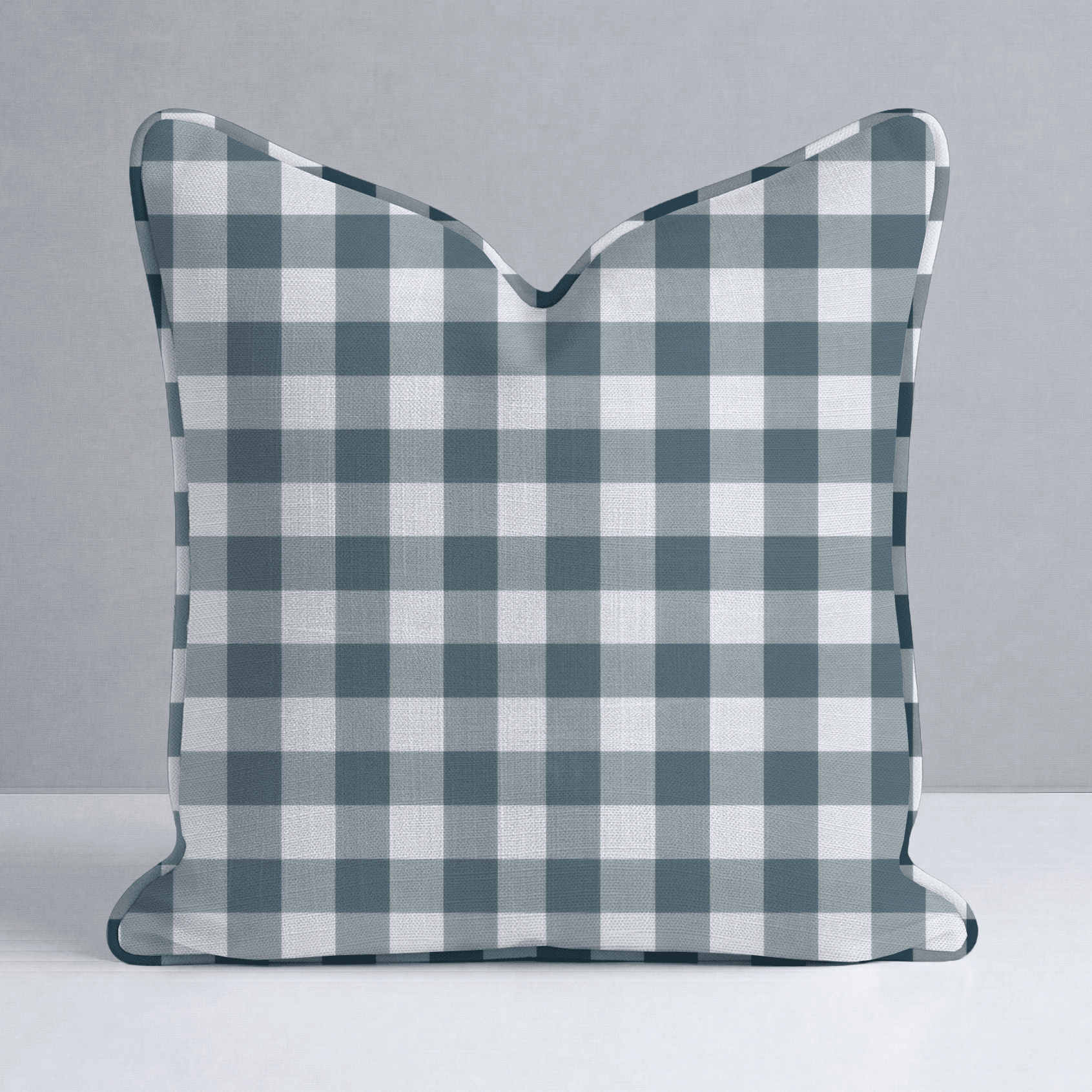 Pearl's Haven Teal Gingham Throw Pillow - Lemon Park
