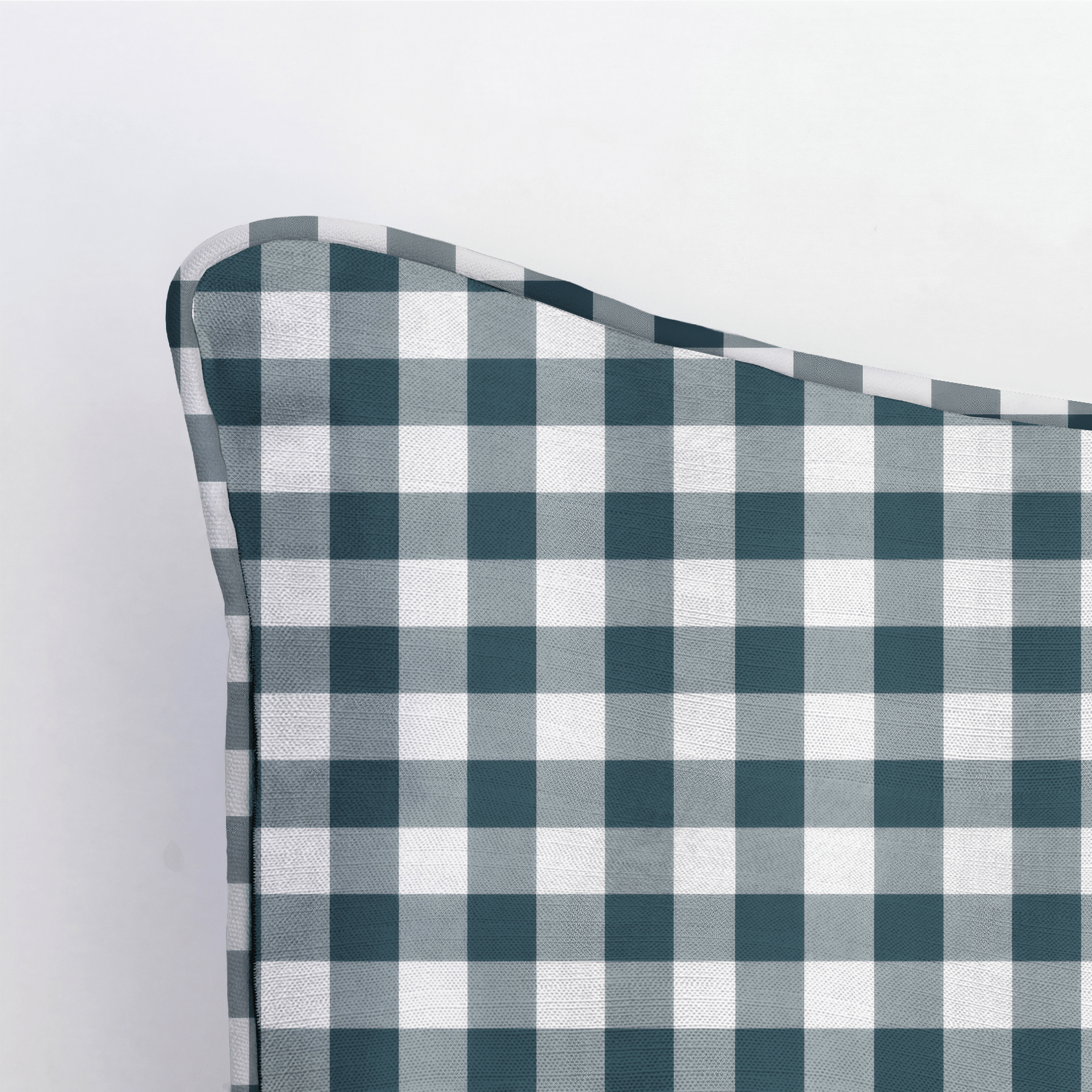 Pearl's Haven Teal Gingham Throw Pillow - Lemon Park