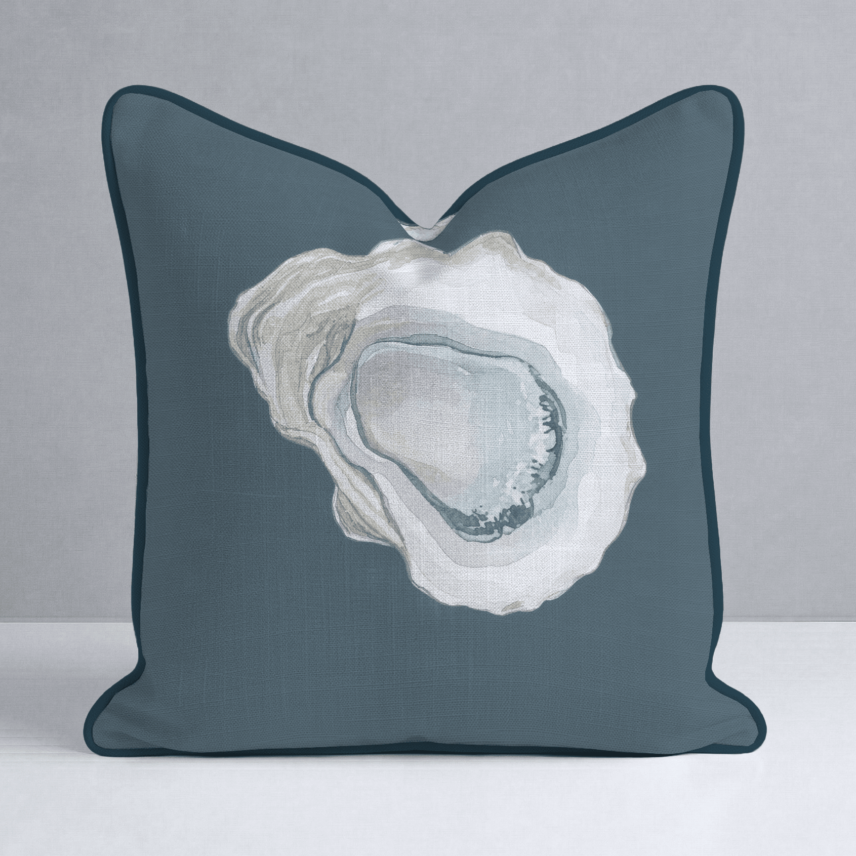 Pearl's Haven Teal Oyster Throw Pillow - Lemon Park