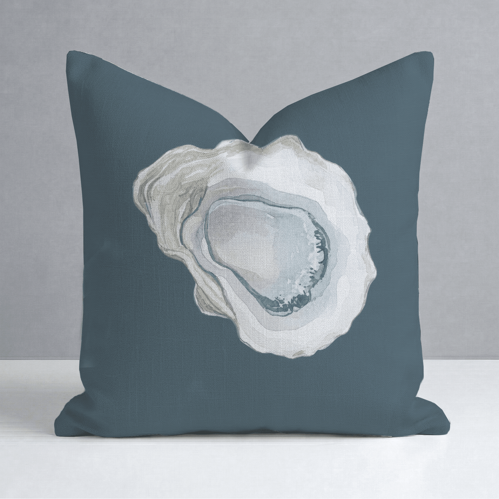 Pearl's Haven Teal Oyster Throw Pillow - Lemon Park
