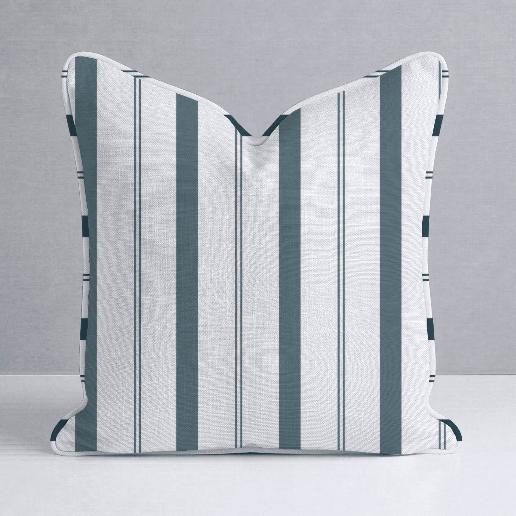 Pearl's Haven Teal Stripes Throw Pillow - Lemon Park