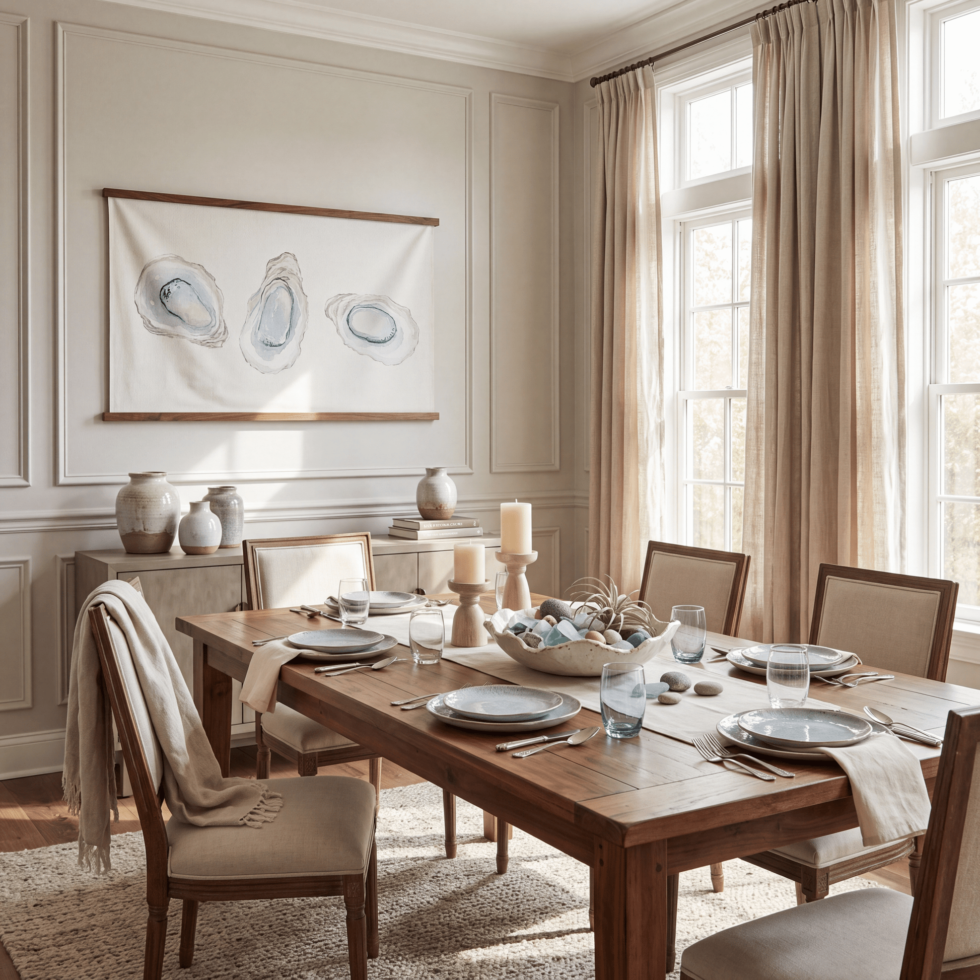 Pearl's Haven White Oyster Study - Tapestry - Lemon Park