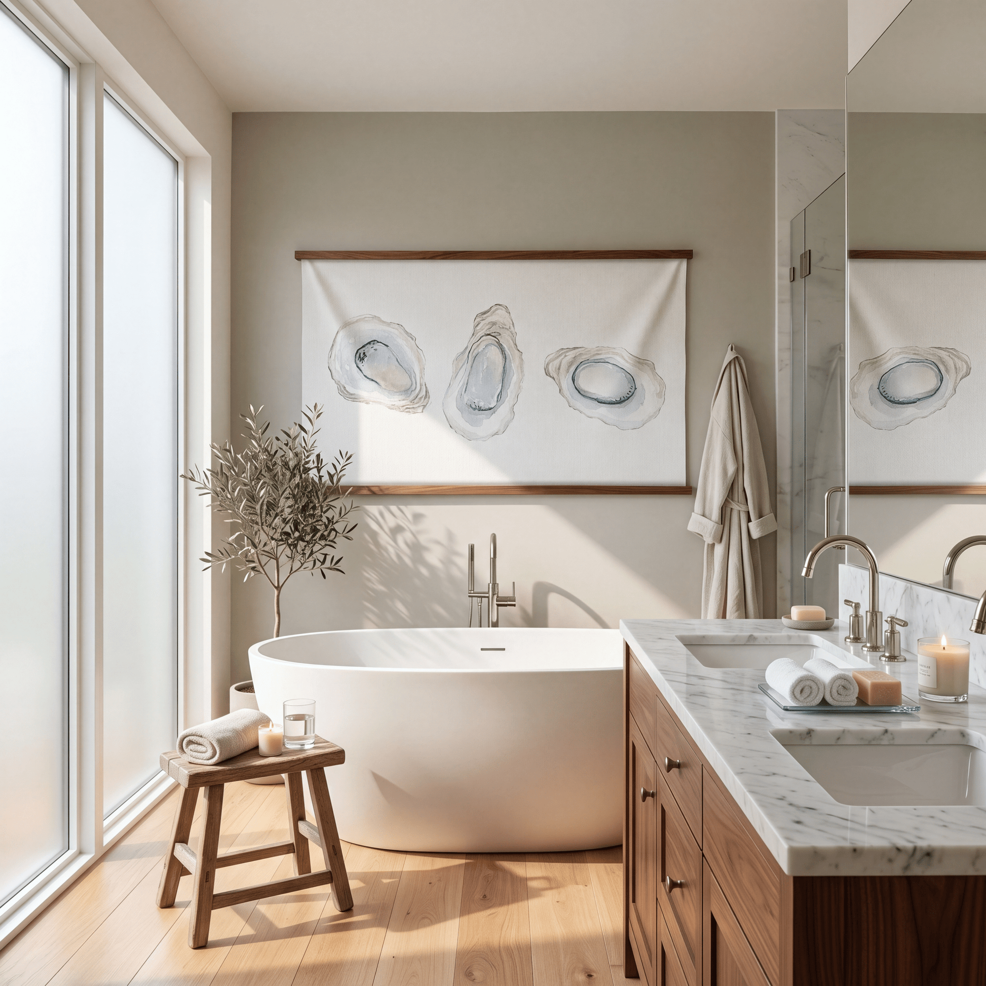 Pearl's Haven White Oyster Study - Tapestry - Lemon Park