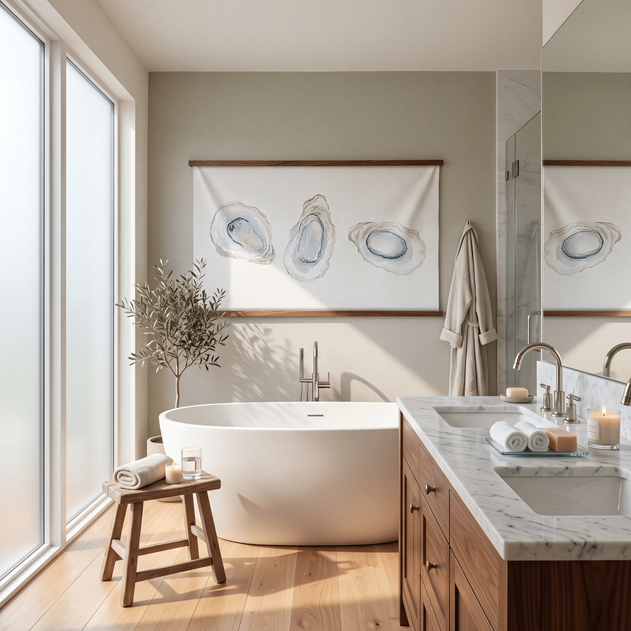 Pearl's Haven White Oyster Study - Tapestry - Lemon Park