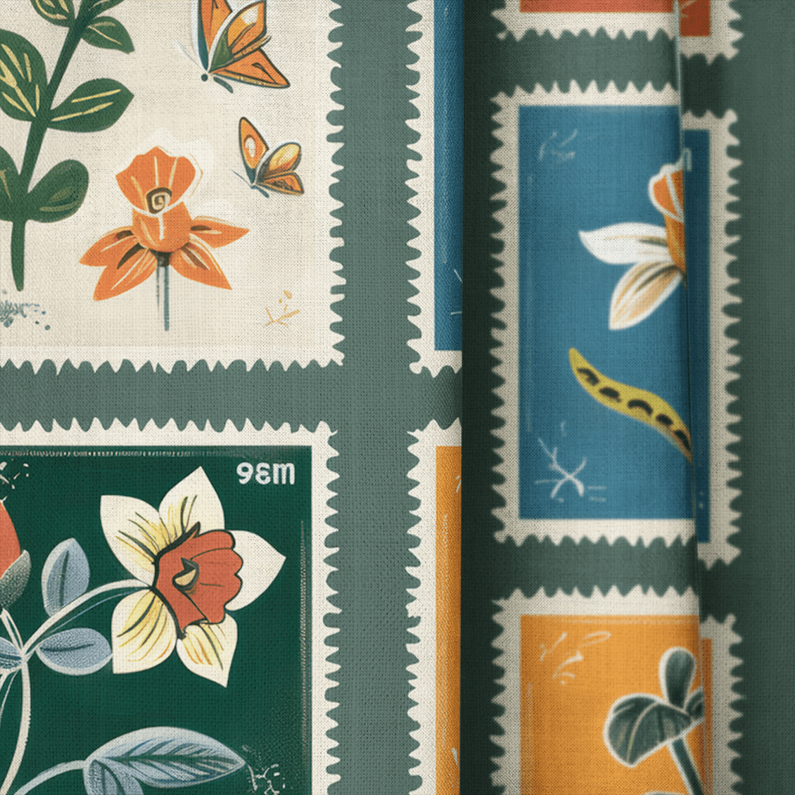 Penelope's Postage - Drapery - Lemon Park