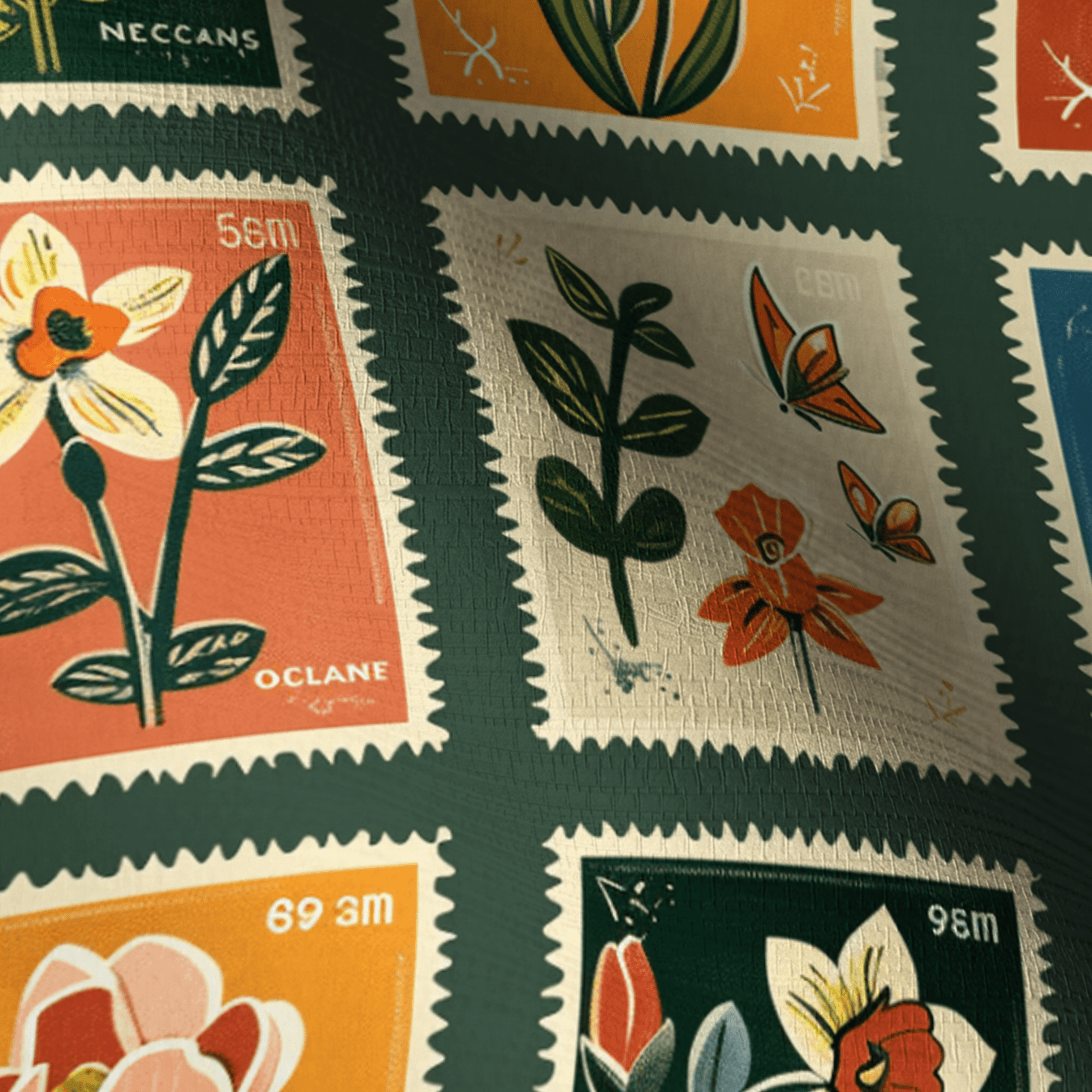 Penelope's Postage Faux Grasscloth Wallpaper - Lemon Park
