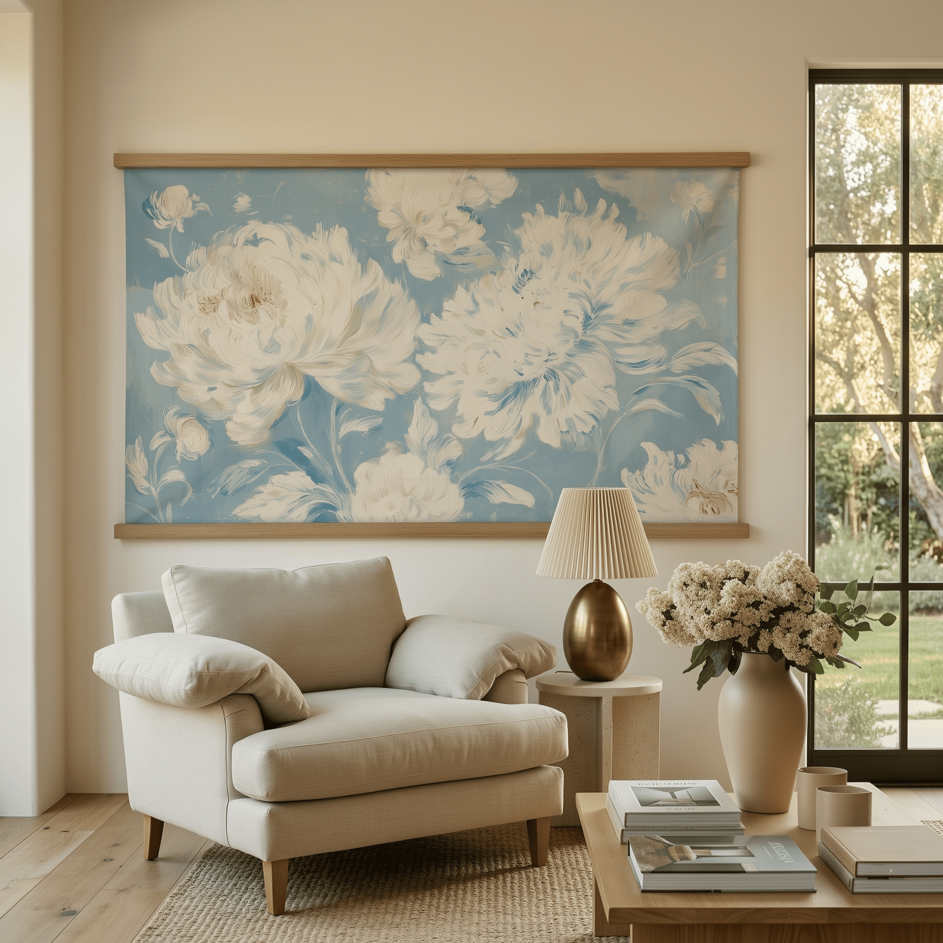 Peonies Bloom - Tapestry - Lemon Park