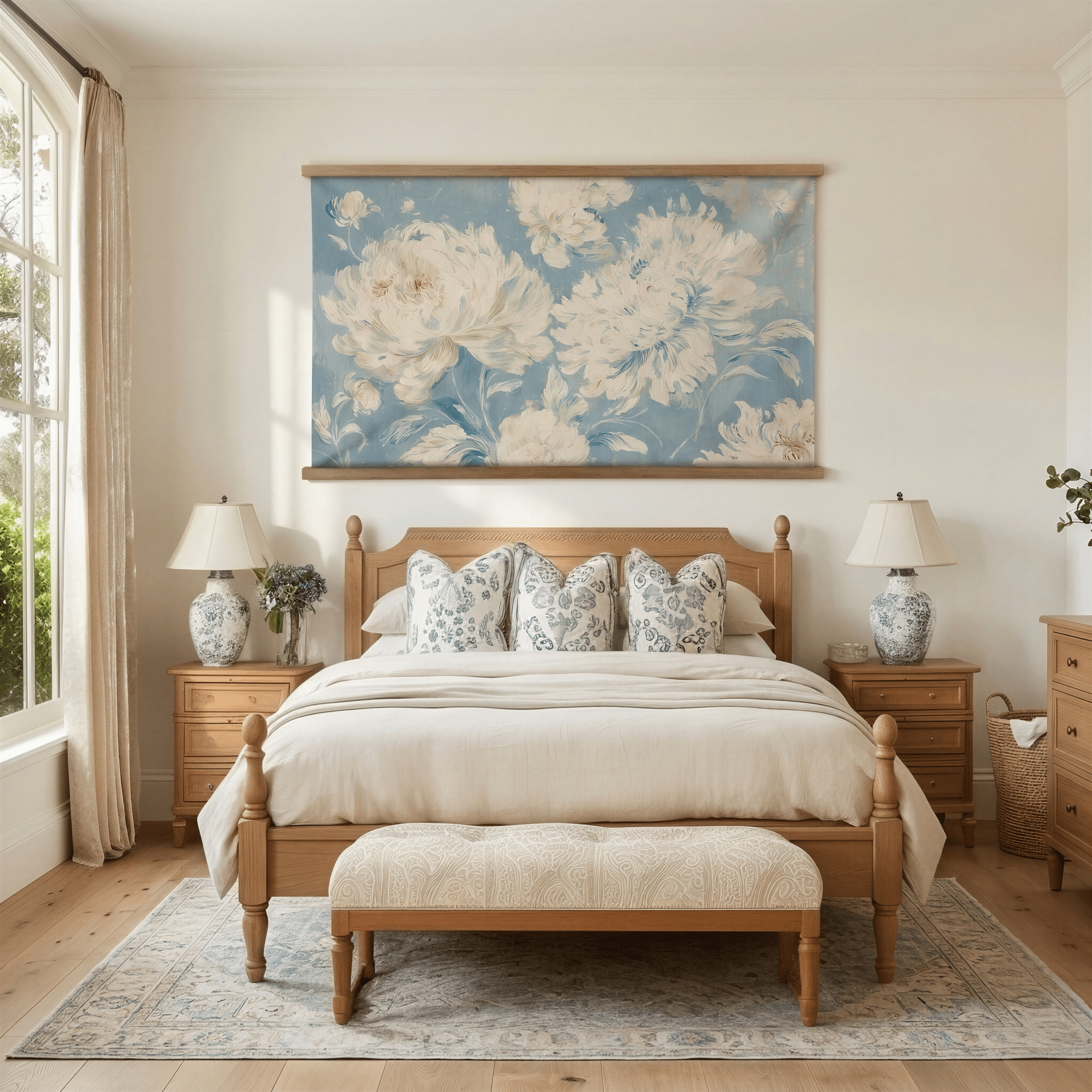 Peonies Bloom - Tapestry - Lemon Park