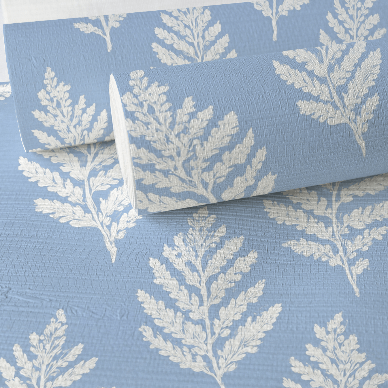 Periwinkle Branches Faux Grasscloth Wallpaper - Lemon Park