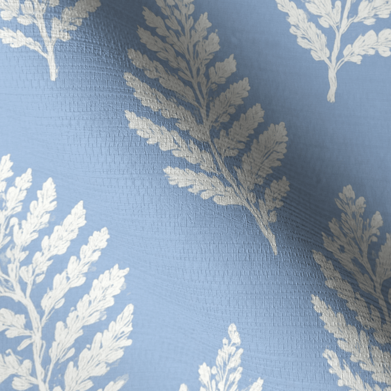 Periwinkle Branches Faux Grasscloth Wallpaper - Lemon Park