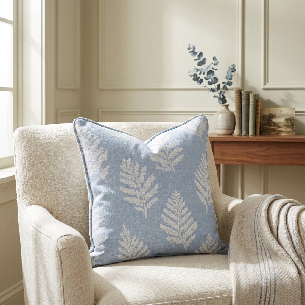 Periwinkle Branches Throw Pillow - Lemon Park
