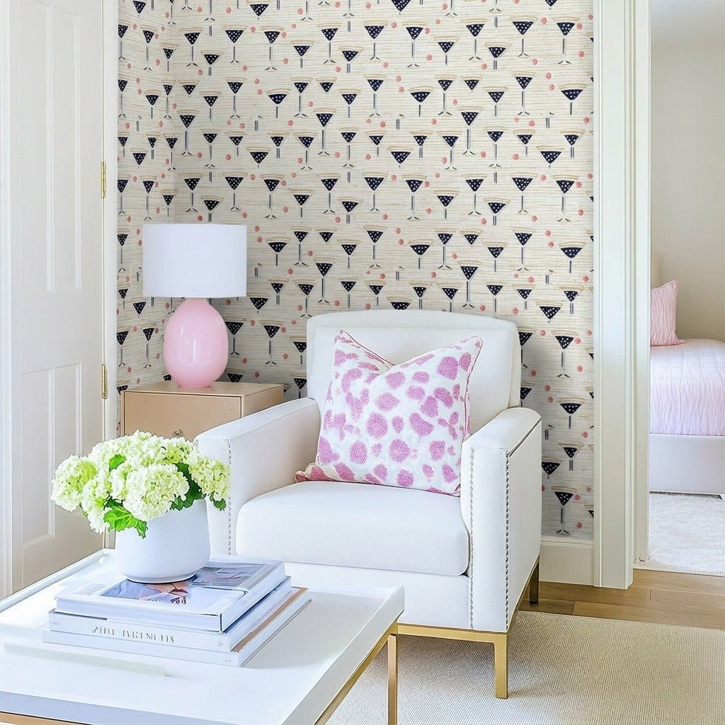Perk Me Up Faux Grasscloth Wallpaper - Lemon Park