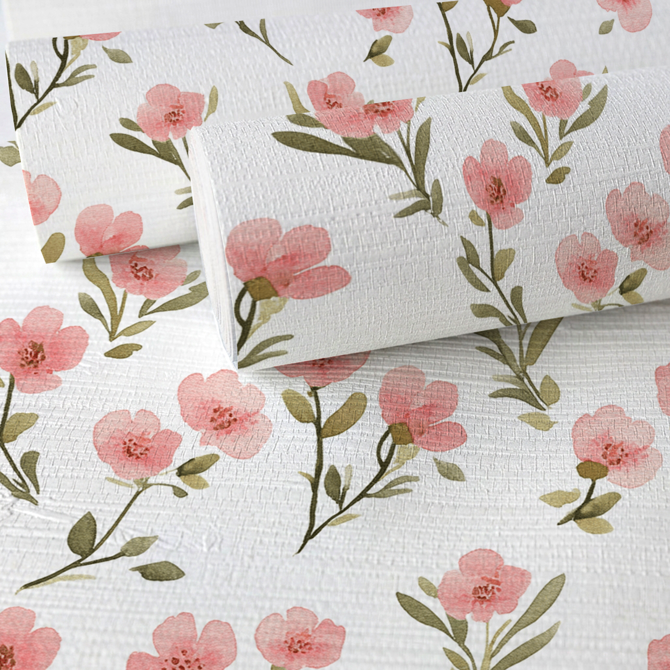 Petal Blush Faux Grasscloth Wallpaper