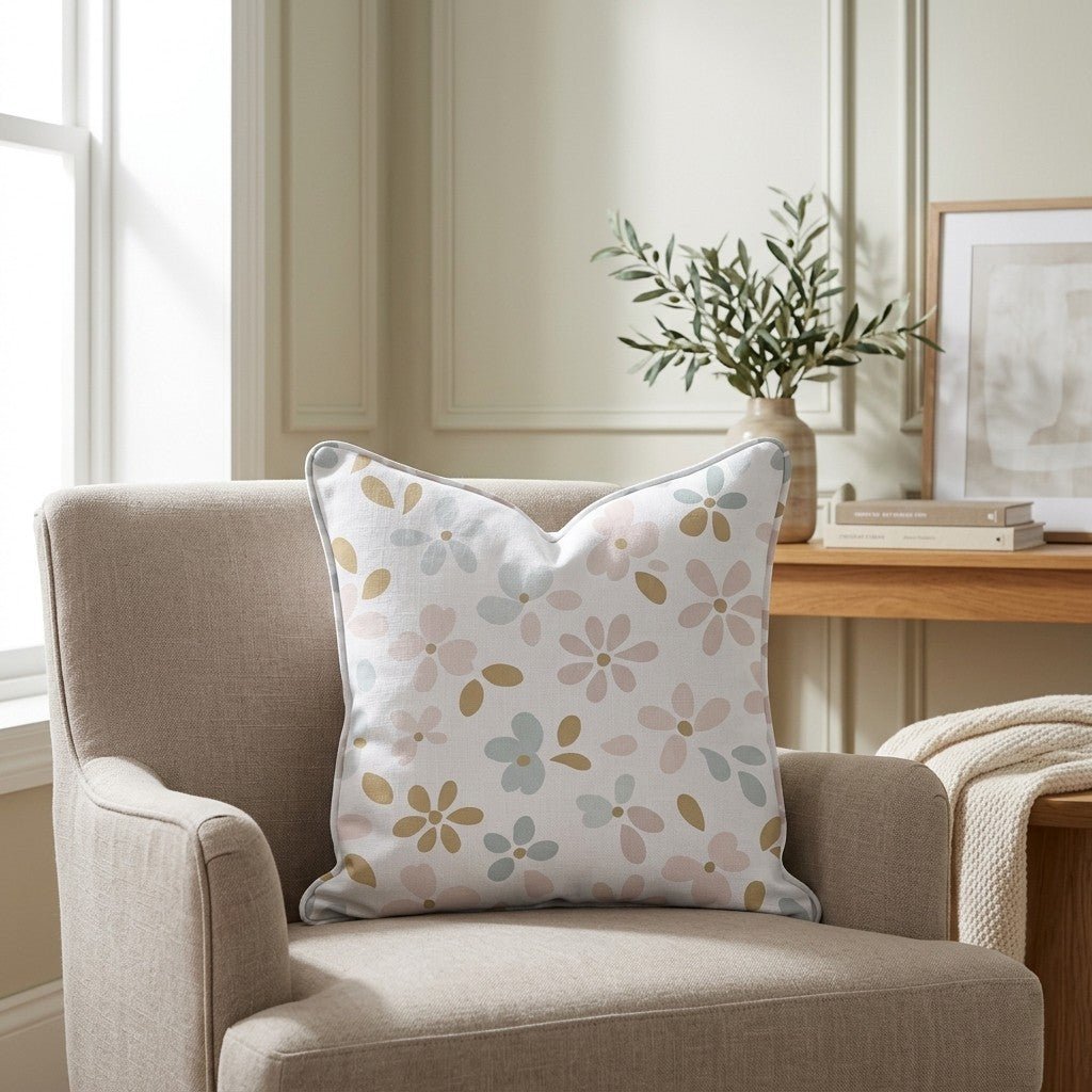 Petal Dots Throw Pillow - Lemon Park