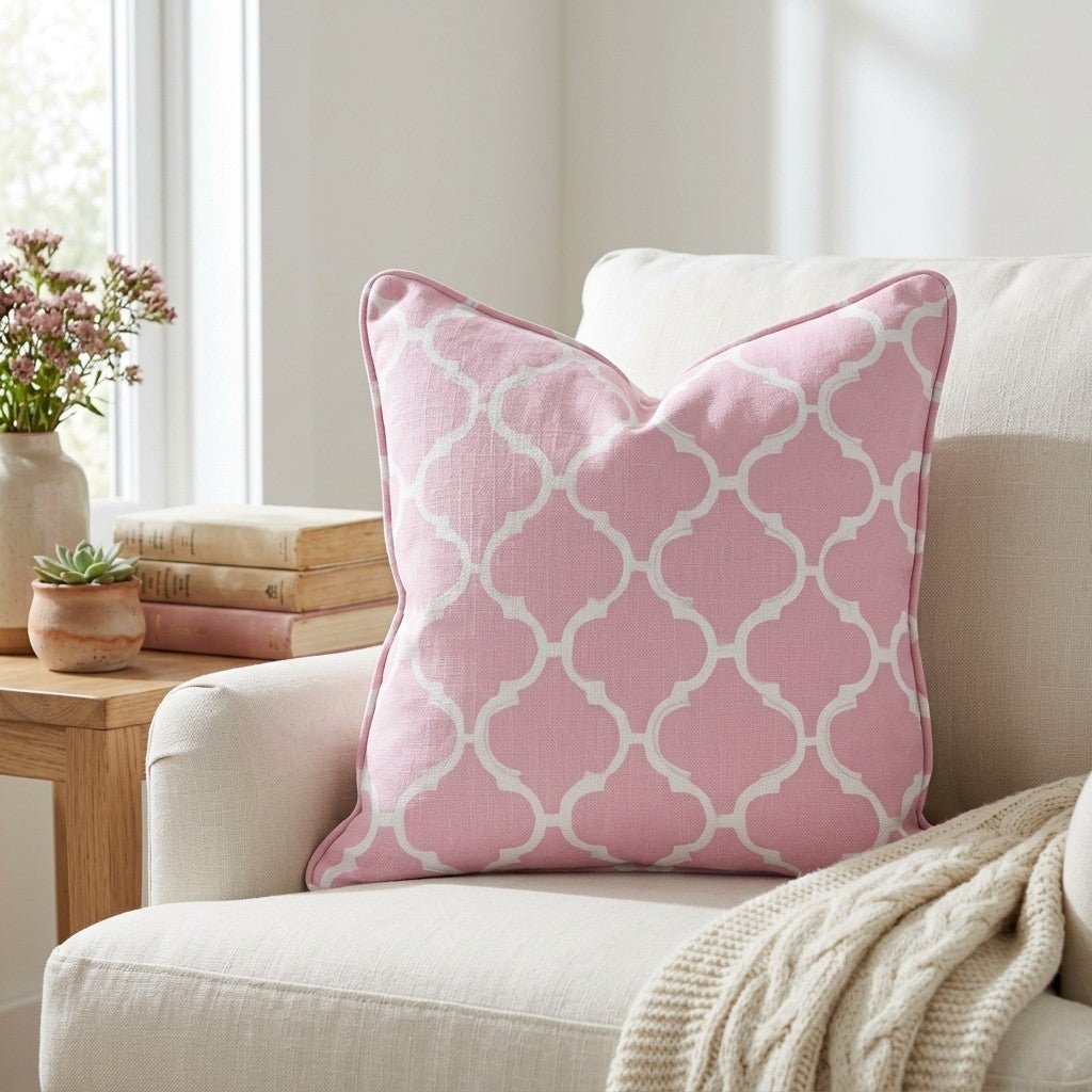 Petal Lattice Throw Pillow - Lemon Park