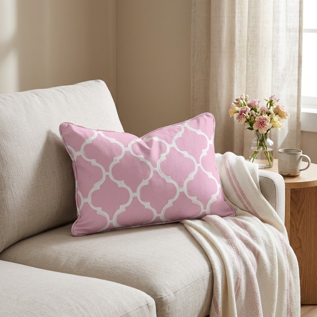 Petal Lattice Throw Pillow - Lemon Park