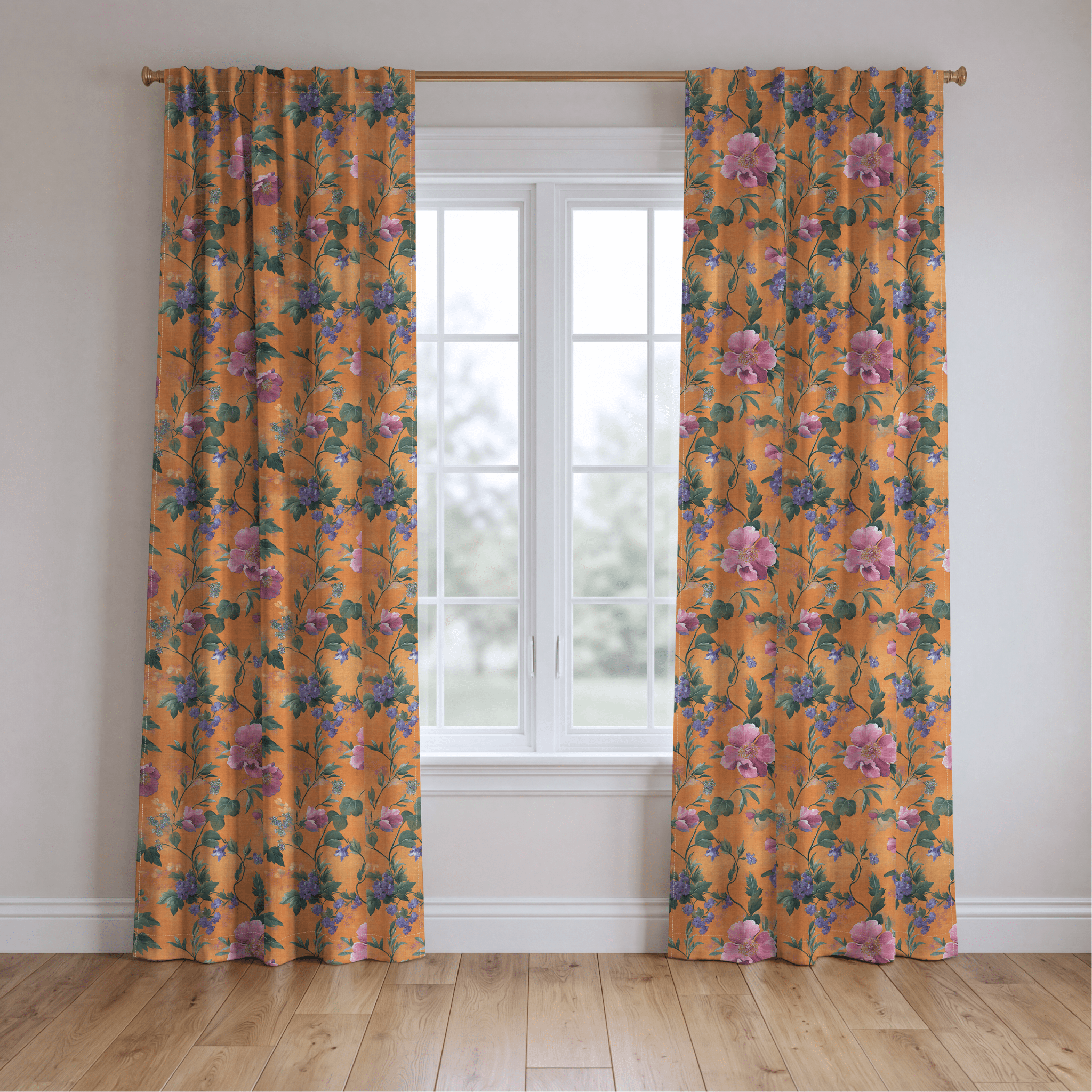 Petals & Persimmons - Drapery - Lemon Park