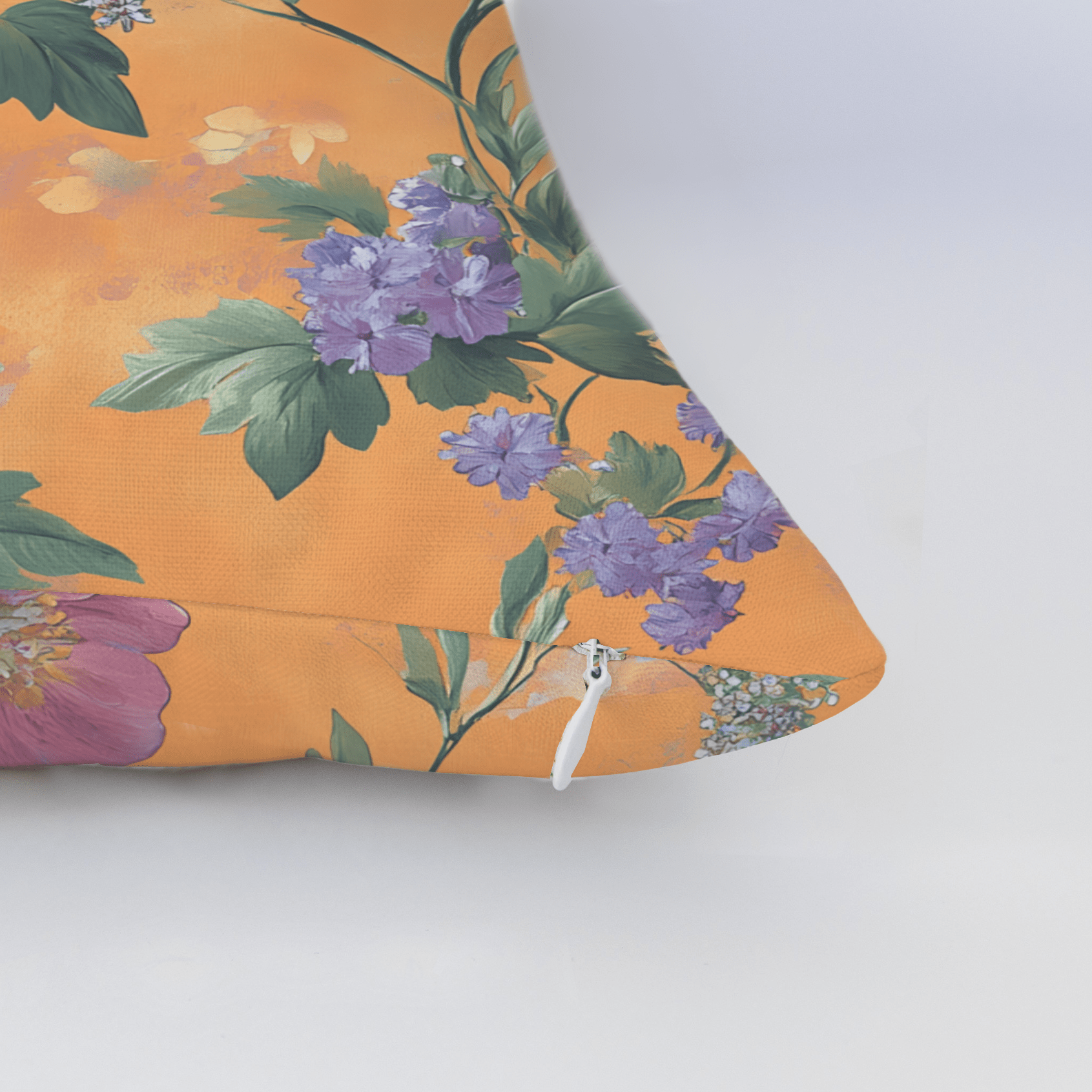 Petals & Persimmons Throw Pillow - Lemon Park
