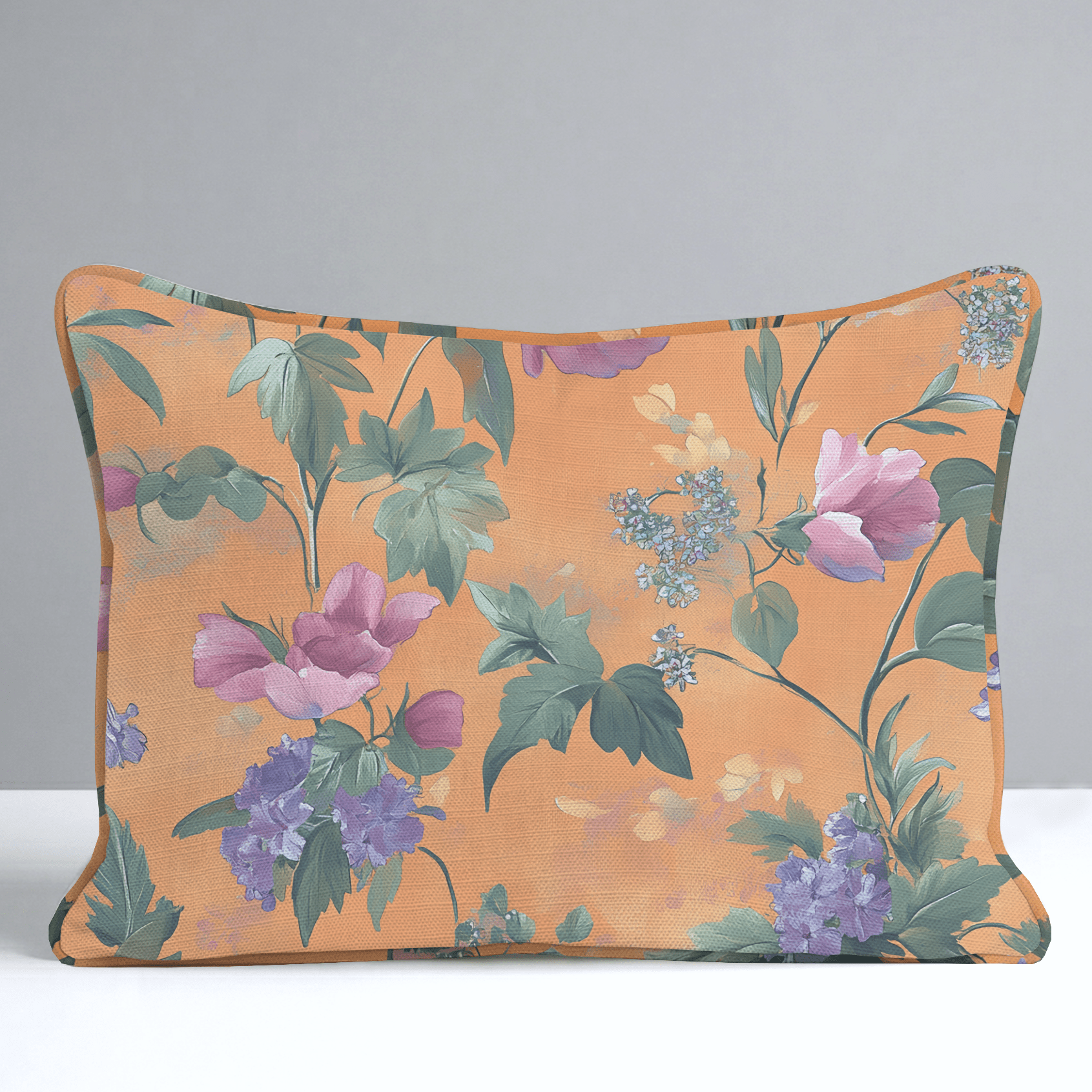 Petals & Persimmons Throw Pillow - Lemon Park