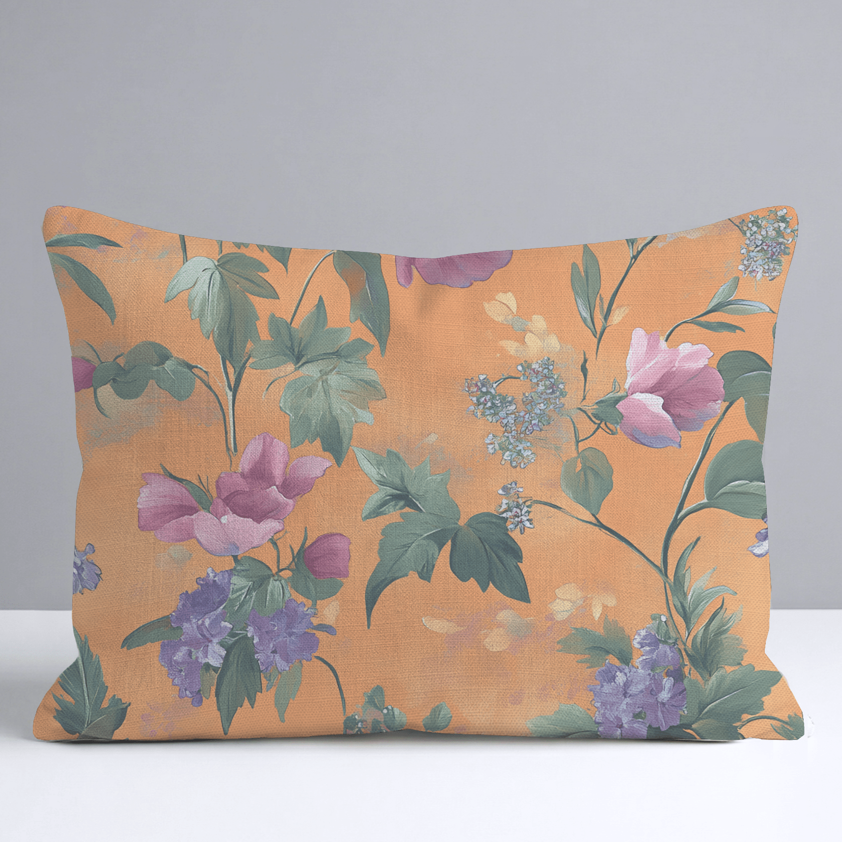 Petals & Persimmons Throw Pillow - Lemon Park