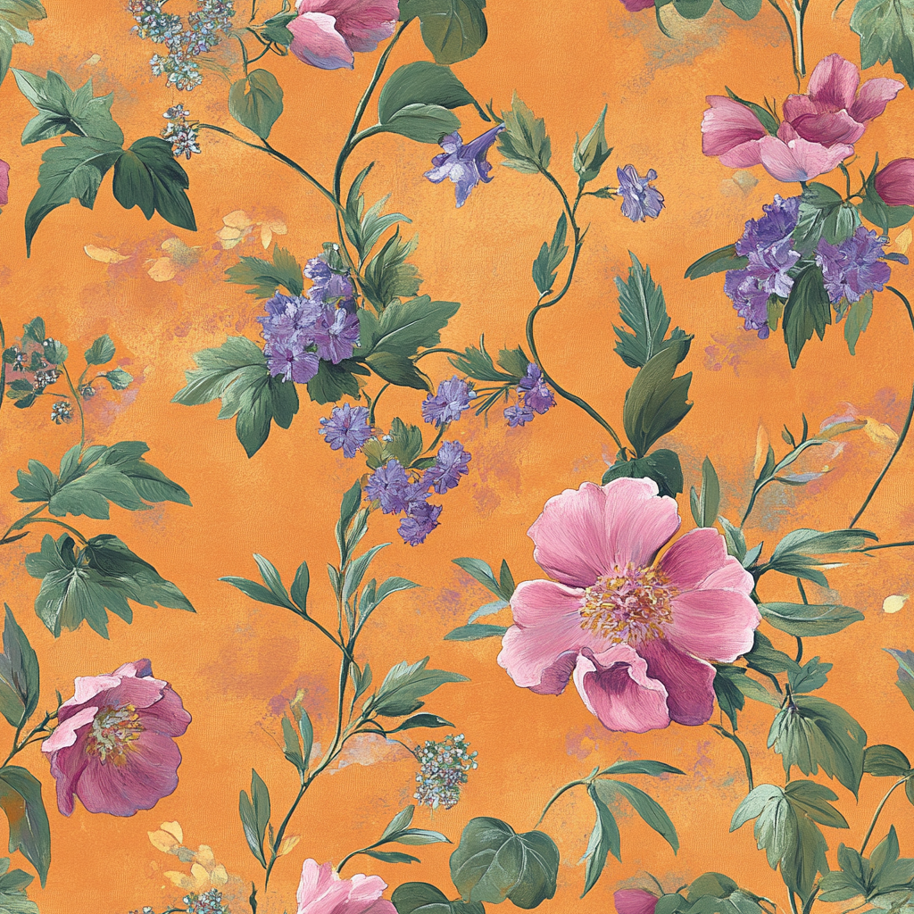 Petals & Persimmons Wallpaper - Lemon Park