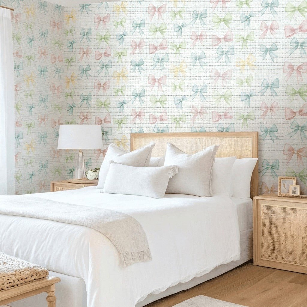 Phoebe Faux Grasscloth Wallpaper - Lemon Park
