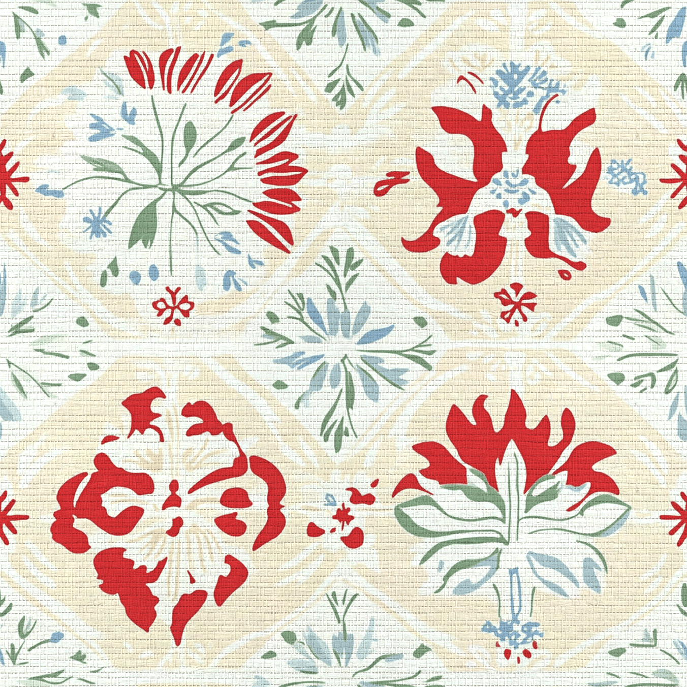 Picnic Faux Grasscloth Wallpaper - Lemon Park