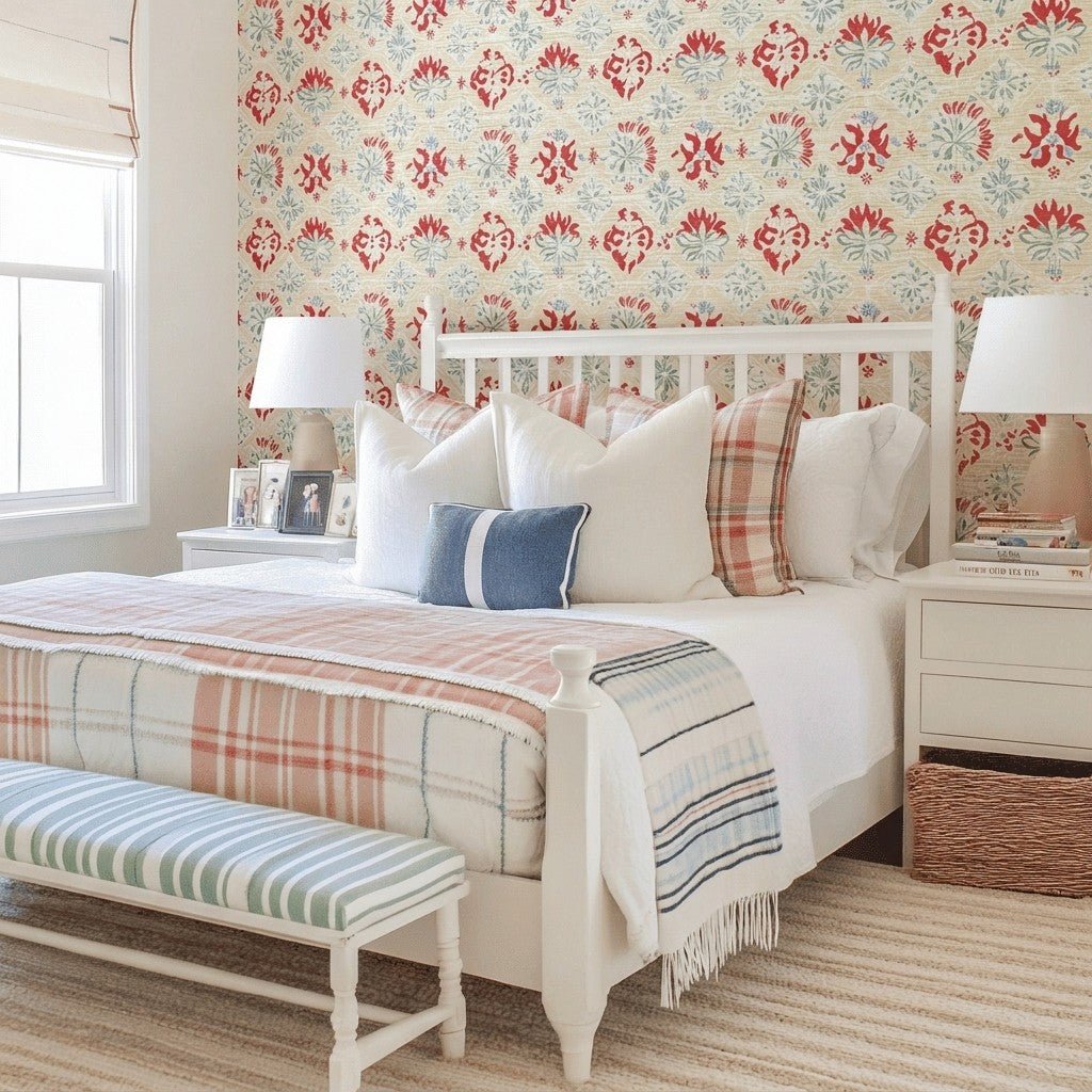 Picnic Faux Grasscloth Wallpaper - Lemon Park