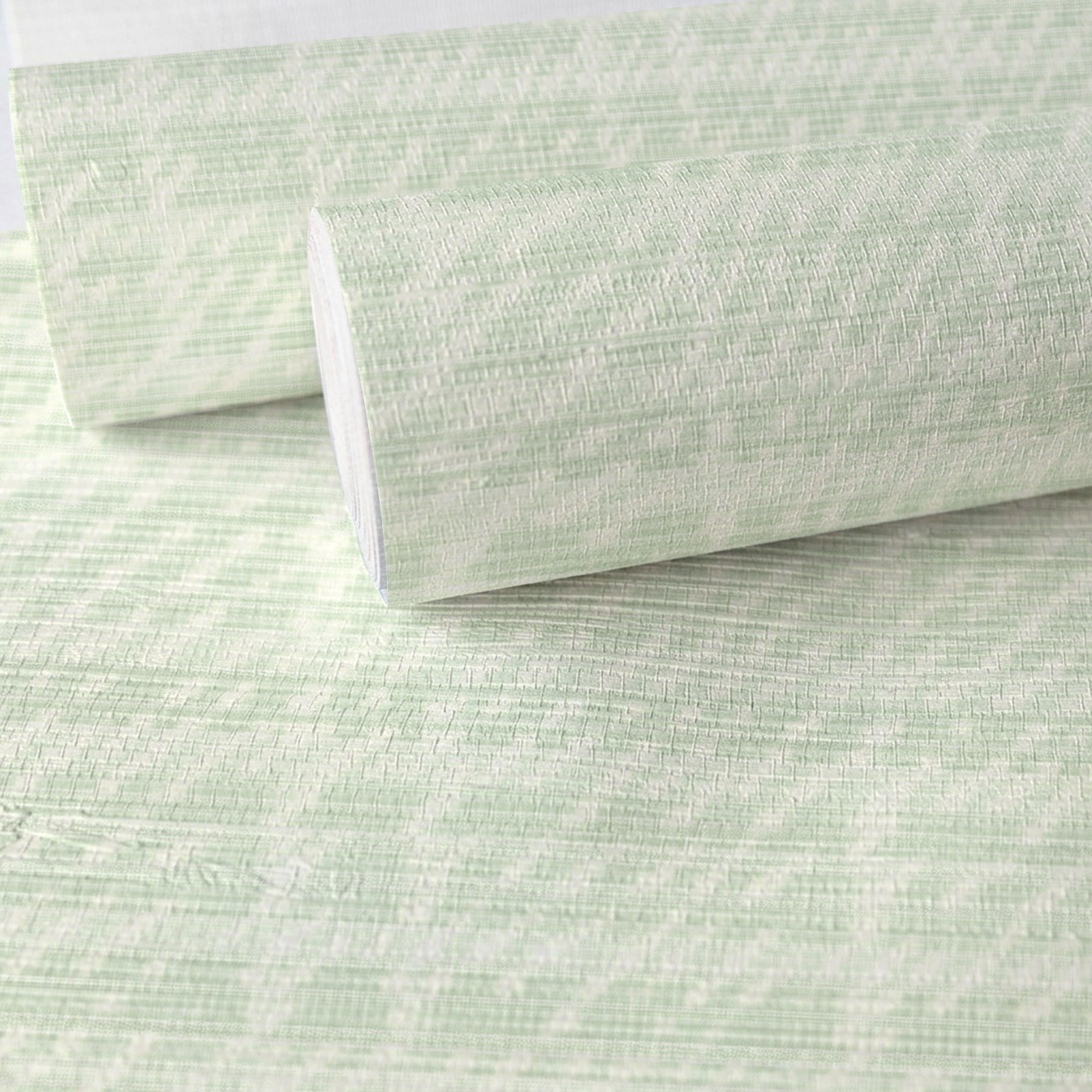 Sage Check Faux Grasscloth Wallpaper