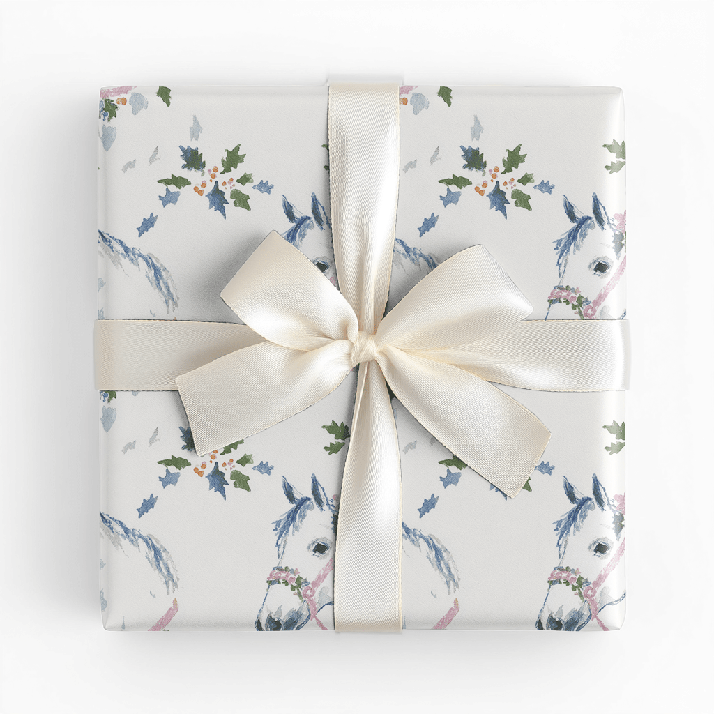 Pink and White Horse - Wrapping Paper - Lemon Park