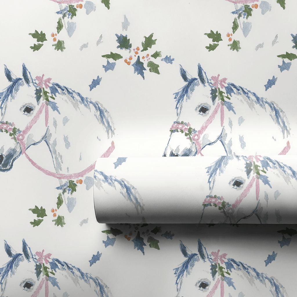 Pink and White Horse - Wrapping Paper - Lemon Park