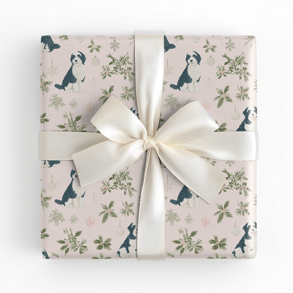 Pink Bernedoodle Christmas - Wrapping Paper - Lemon Park