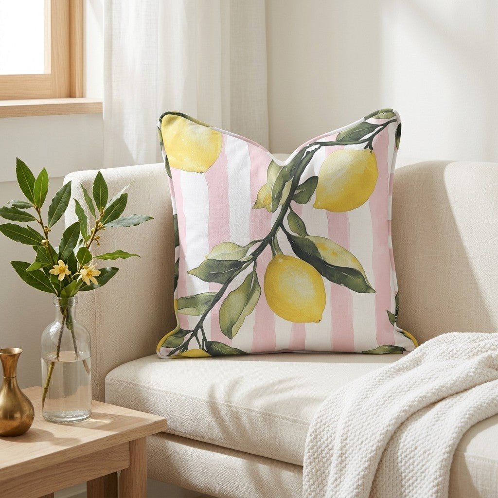 Pink Lemonade Throw Pillow - Lemon Park