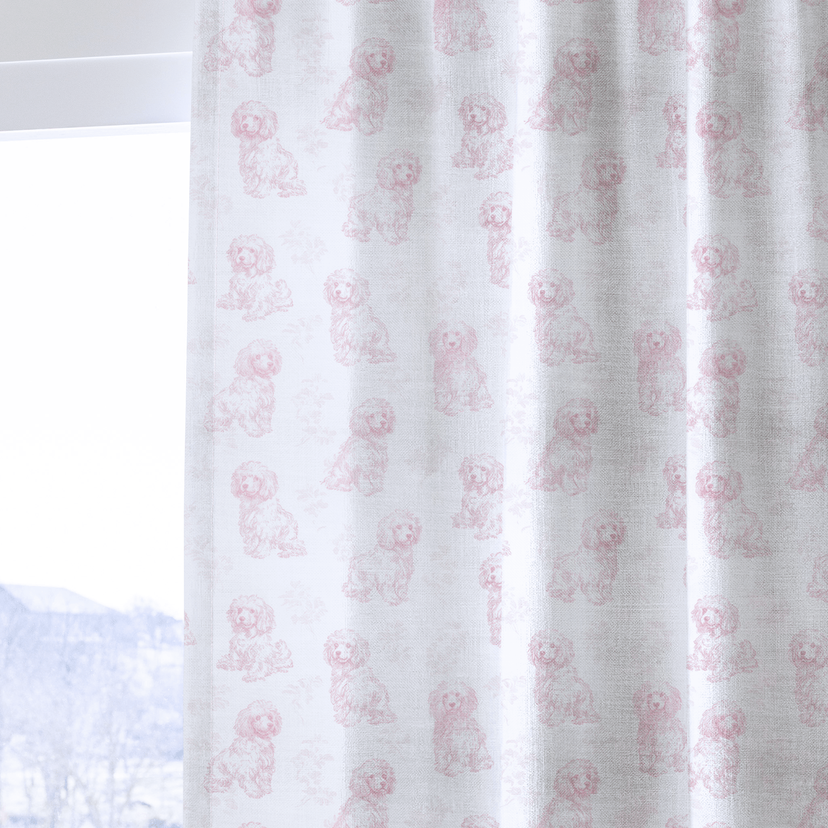 Pink Poodles - Drapery - Lemon Park