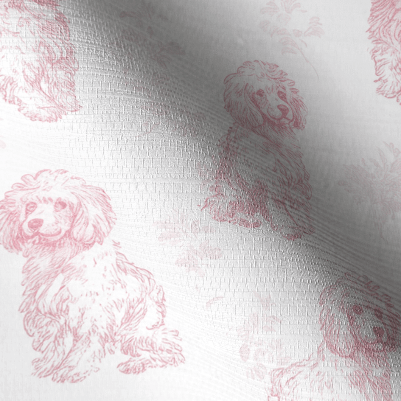 Pink Poodles Faux Grasscloth Wallpaper - Lemon Park