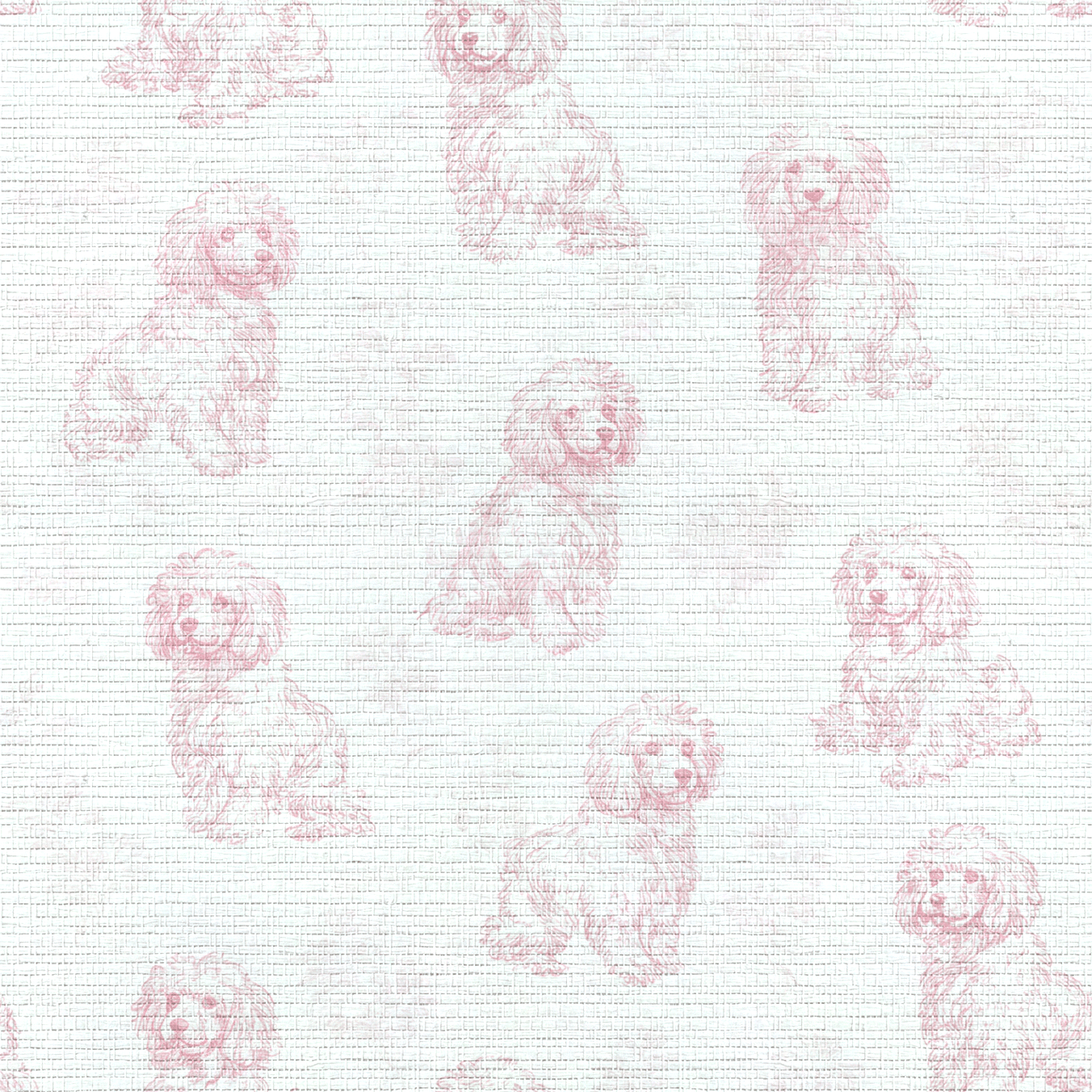 Pink Poodles Faux Grasscloth Wallpaper - Lemon Park