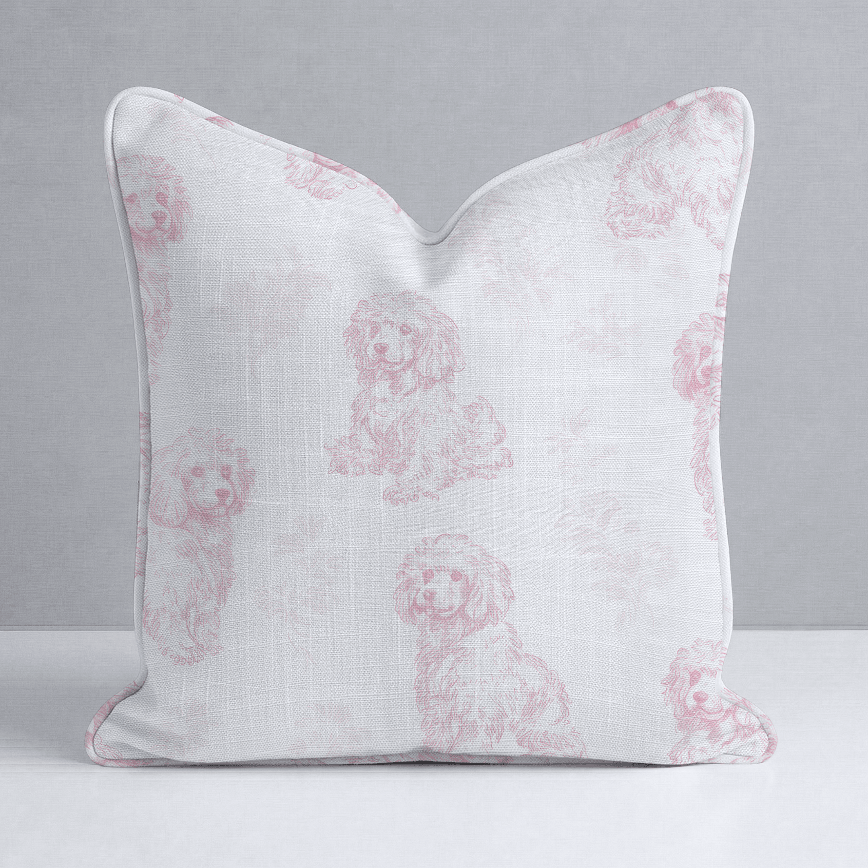 Pink Poodles Throw Pillow - Lemon Park
