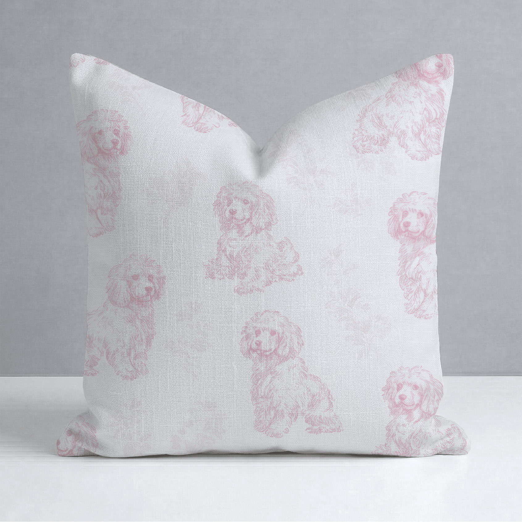 Pink Poodles Throw Pillow - Lemon Park