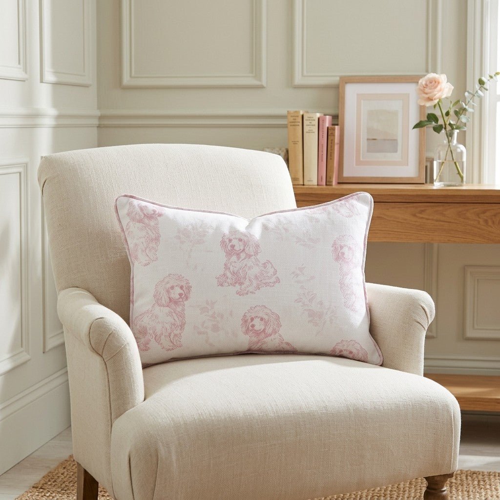 Pink Poodles Throw Pillow - Lemon Park