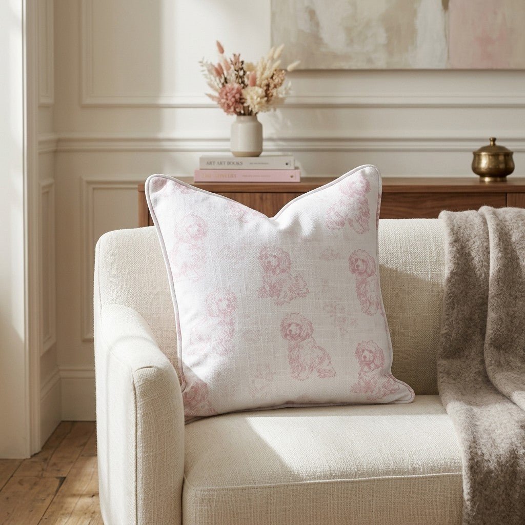 Pink Poodles Throw Pillow - Lemon Park