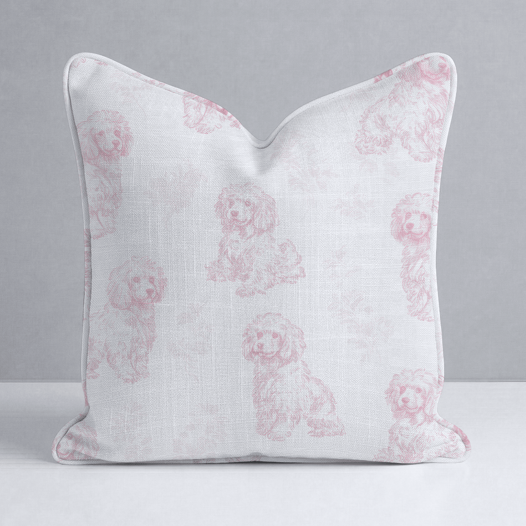 Pink Poodles Throw Pillow - Lemon Park