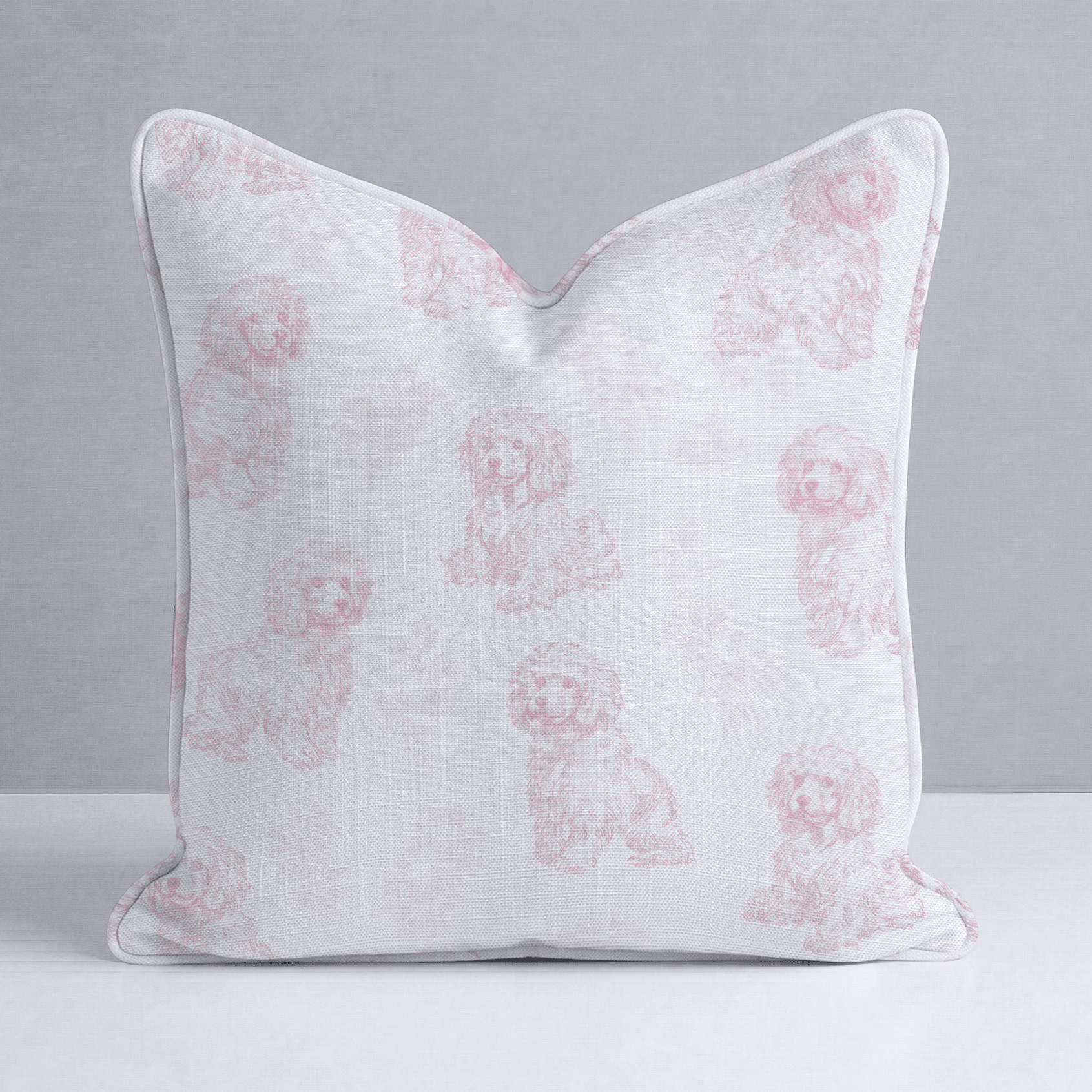 Pink Poodles Throw Pillow - Lemon Park