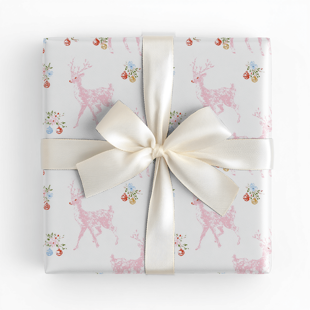 Pink Rudolph - Wrapping Paper - Lemon Park