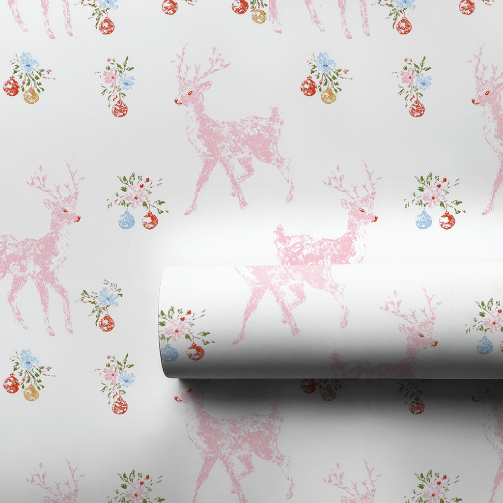 Pink Rudolph - Wrapping Paper - Lemon Park