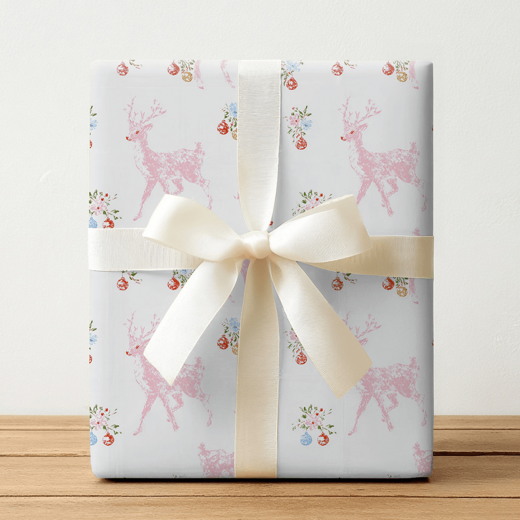 Pink Rudolph - Wrapping Paper - Lemon Park