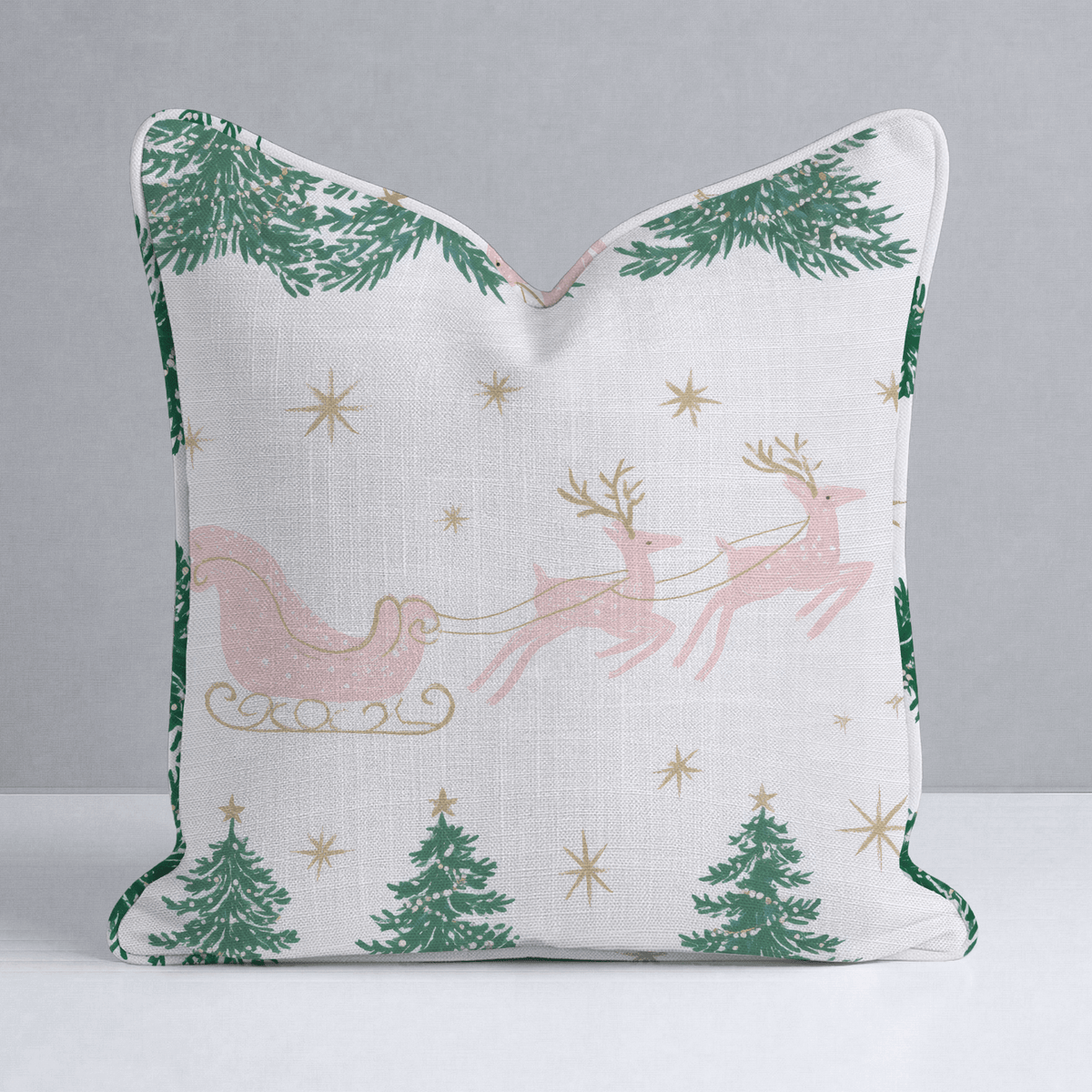 Pink Sleigh Ride Throw Pillow - Lemon Park