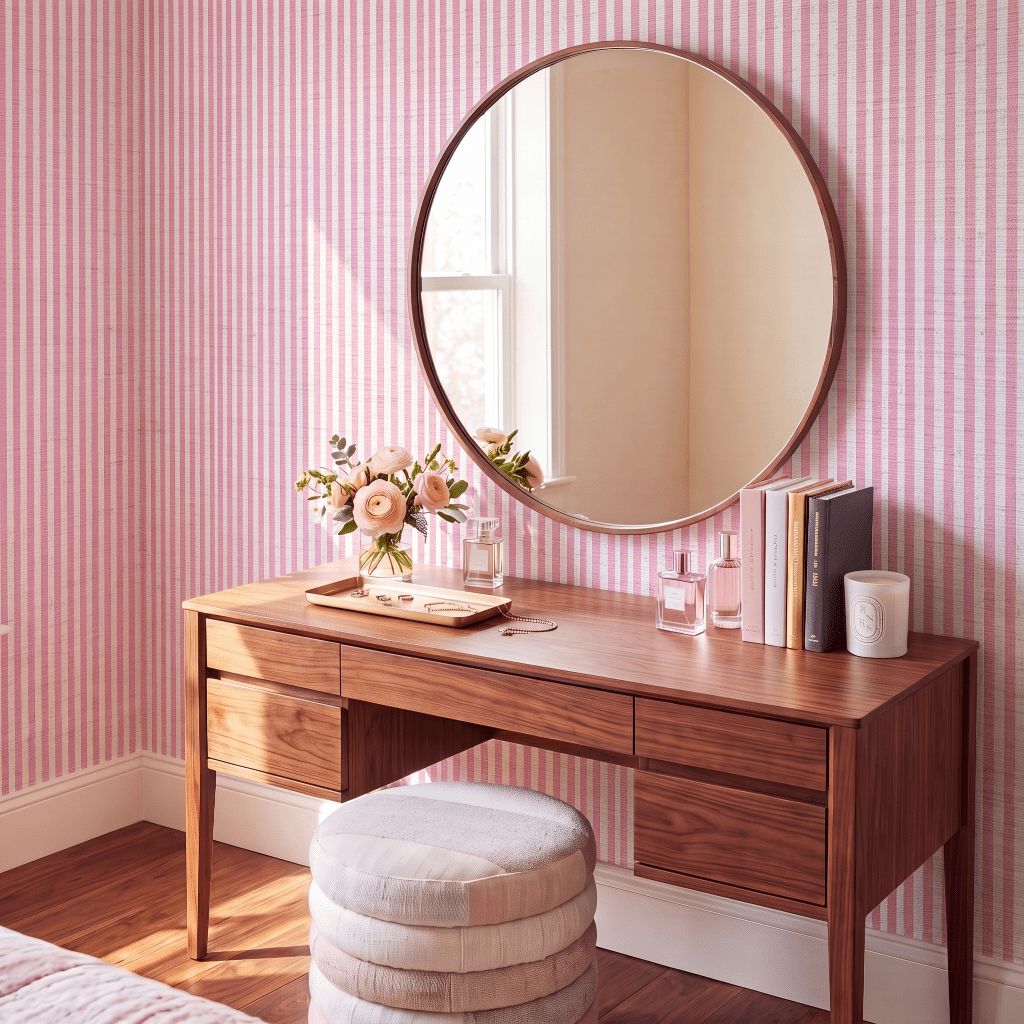 Pink Spencer Faux Grasscloth Wallpaper - Lemon Park