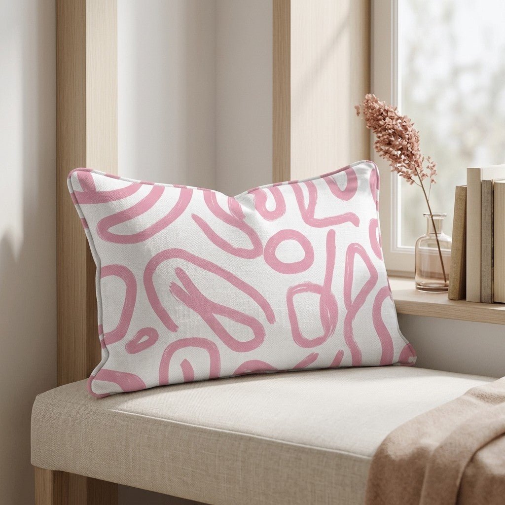 Pink Tangle Throw Pillow - Lemon Park
